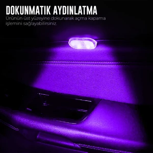 Dokunmatik Sensörlü Mini LED Lamba Şarj Edilebilir Çok Amaçlı Tekli Rgb LED