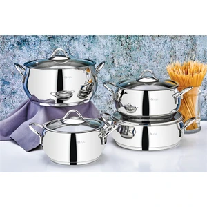 Anka 8 Parça Çelik Tencere Seti Takımı Sade 455