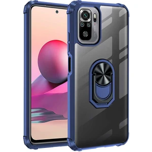Tekno Grup Xiaomi Redmi Note 10 / Note 10S Kılıf Korumalı Yüzüklü Standlı Mola Kapak + Cam Ekran Koruyucu