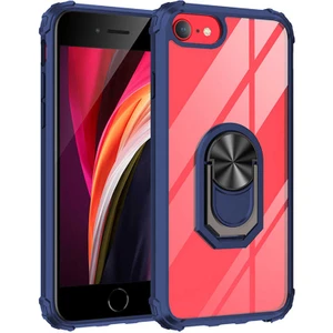 Tekno Grup Apple iPhone Se 2022 Kılıf Korumalı Yüzüklü Standlı Mola Kapak + Cam Ekran Koruyucu