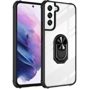 Tekno Grup Samsung Galaxy S22 Kılıf Korumalı Yüzüklü Standlı Mola Kapak + Tam Kaplayan 5d Ekran Koruyucu