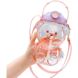 Puni 1000 ml. Ayı Taşınabilir Saman Su Bardağı (Yurt Dışından)