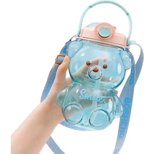 Puni 1000 ml. Ayı Taşınabilir Saman Su Bardağı (Yurt Dışından)