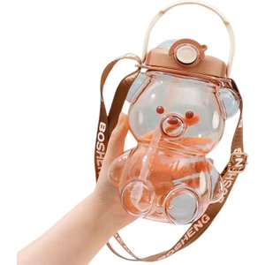 Puni 1000 ml. Ayı Taşınabilir Saman Su Bardağı (Yurt Dışından)