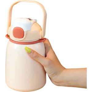 Puni 800 ml. Çocuk Suluklar Mataralar Yalıtım Bardağı Paslanmaz Çelik Taşınabilir Saman Su Şişesi (Yurt Dışından)