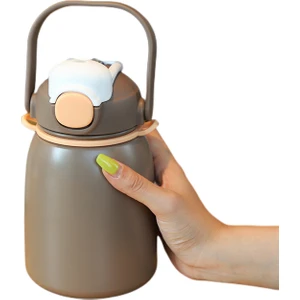 Puni 800 ml. Çocuk Suluklar Mataralar Yalıtım Bardağı Paslanmaz Çelik Taşınabilir Saman Su Şişesi (Yurt Dışından)