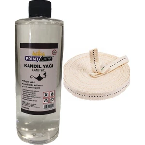 Ay Magnet Şeffaf Kandil Yağı Kokusuz Dumansız Iç Mekan Gaz Lambası Yakıtı 400 ml + 1 Metre Fitil