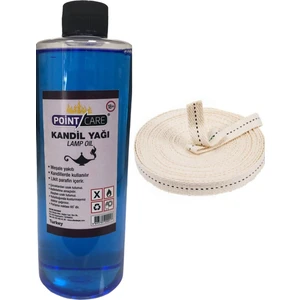 Ay Magnet Mavi Kandil Yağı Kokusuz Dumansız Iç Mekan Gaz Lambası Yakıtı 400 ml + 2 Metre Fitil