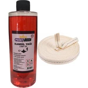 Ay Magnet Kırmızı Kandil Yağı Kokusuz Dumansız Iç Mekan Gaz Lambası Yakıtı 400 ml + 2 Metre Fitil