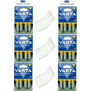 24 Adet 2100MAH Ni-Mh Ready To Use Aa Şarjlı Kalem Pil+ 3 Adet 4'lü Pil Saklama Kutusu Hediye