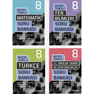 Tudem Yayınları 8. Sınıf LGS Beceri Temelli 4'lü Soru Bankası Seti