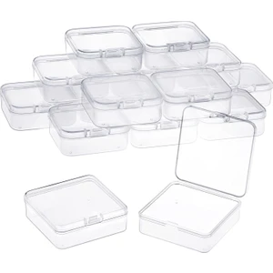Küçük Öğeler, Elmas, Boncuklar Için Menteşeli Kapaklı 16 Paket Şeffaf Plastik Boncuk Saklama Kapları Kutusu (2.2X2.2X0.79IN)(Yurt Dışından)