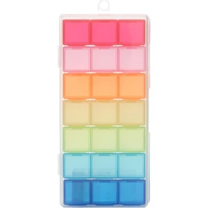 21 Bölmeli Şeffaf Renkli Boş Plastik Kutu Hap Tablet Ilaç Düzenleyici Haftalık 7 Gün 3 Sıralı Tepsi Saklama Kutusu (Yurt Dışından)