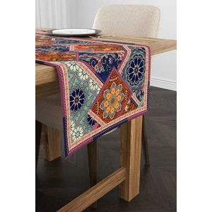 Cango Home Kahverengi Çok Renkli Etnik Vintage Desenli Dijital Baskılı Runner OTYK450-RN