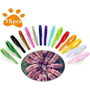 15 Parça Yavru Kimlik Yaka, Ayarlanabilir Whelping Kukla Yavruları Yavru Kedi Kimlik Grupları Için Yenidoğan Küçük Köpekler Kedi, Çok Renkli Naylon Özdeş(Yurt Dışından)