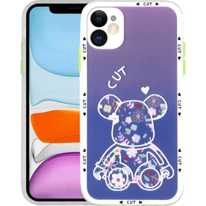 Case 4U Apple iPhone 11 Kılıf Kamera Korumalı Desenli Sert Hess Kapak NO3 Renkli