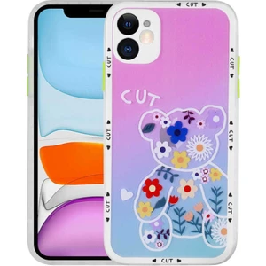 Case 4U Apple iPhone 11 Kılıf Kamera Korumalı Desenli Sert Hess Kapak NO10 Renkli
