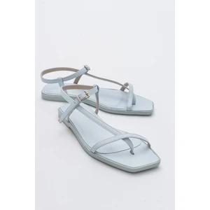 Tales Bebe Mavi Cilt  Deri Kadın Sandalet
