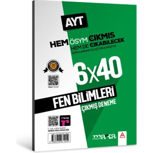 Marka Yayınları 2024 AYT Fen Bilimleri ÖSYM Çıkmış ve Çıkabilecek Sorulardan Oluşturulmuş 6 Deneme Sınavı Tamamı Video Çözümlü