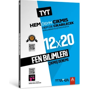 Marka Yayınları TYT Fen Bilimleri ÖSYM Çıkmış ve Çıkabilecek Sorulardan Oluşturulmuş 12 Deneme Sınavı Tamamı Video Çözümlü