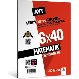 Marka Yayınları 2024 AYT Matematik ÖSYM Çıkmış ve Çıkabilecek Sorulardan Oluşturulmuş 6 Deneme Sınavı Tamamı Video Çözümlü