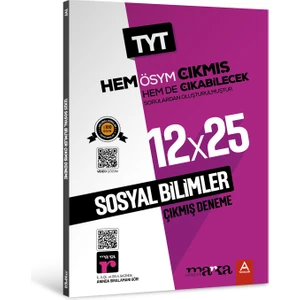 Marka Yayınları 2024 TYT Sosyal Bilimler ÖSYM Çıkmış ve Çıkabilecek Sorulardan Oluşturulmuş 12 Deneme Sınavı Tamamı Video Çözümlü