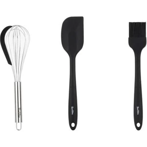 3'lü Silikon Spatula, Fırça ve Çırpıcı Seti Füme