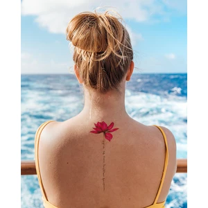 BP Tattoo Victoria Renkli Lotus ve Yazılı Geçici Dövme Tattoo