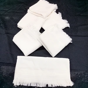 AY Home  Etamin Işleme Kadife Soft Krem Mutfak Havlu Seti 6 Adet 50 x 30 cm