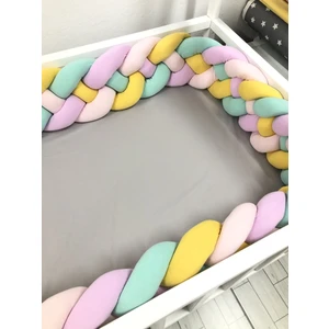 Guldesıgnstore 4 Lü Model Örgü Koruma Pembe-Mor-Su Yeşili-Sarı 200 cm