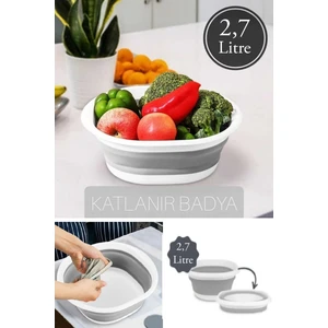 Pazar Kapısı Katlanır Badya Akordiyon Leğen 2,7 Litre