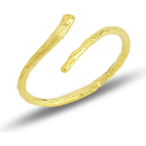 Söğütlü Silver Gümüş Altın Yaldızlı Üstten Ayarlamalı Ince  Yüzük