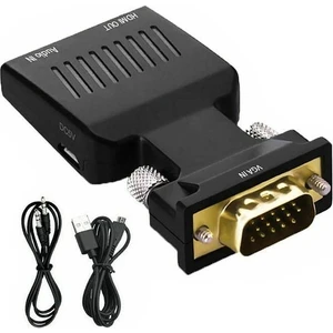 2170 VGA To HDMI Dönüştürücü Çevirici Kablo Adaptör Görüntü Ses Destekli