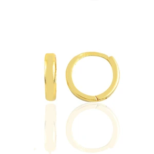 Söğütlü Silver Gümüş Altın Yaldızlı 10 mm Halka Küpe Tragus Piercing Helix Kıkırdak Küpesi
