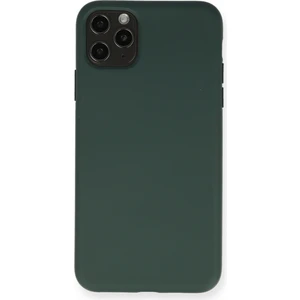 Bilişim Aksesuar  Apple iPhone 11 Pro Max Kılıf Nano Içi Kadife  Silikon - Koyu Yeşil