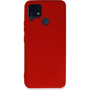 Bilişim Aksesuar  Realme C25S Kılıf Nano Içi Kadife  Silikon - Kırmızı