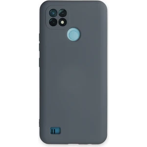 Bilişim Aksesuar  Realme C21 Kılıf Nano Içi Kadife  Silikon - Gri