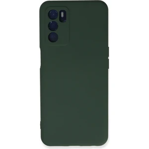 Bilişim Aksesuar  Oppo A16 Kılıf Nano Içi Kadife  Silikon - Koyu Yeşil