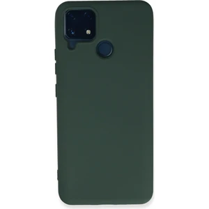 Bilişim Aksesuar  Realme C25 Kılıf Nano Içi Kadife  Silikon - Koyu Yeşil