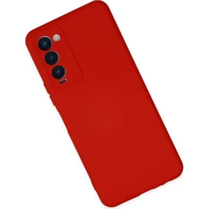 Bilişim Aksesuar  Tecno Camon 18P Kılıf Nano Içi Kadife  Silikon - Kırmızı