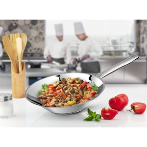 28 cm Chef Çelik Wok Tava Metal Kulp