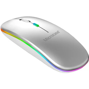 1600 Dpı Şarj Edilebilir 2.4 Ghz Rgb Işık Çift Modlu Bluetooth Mouse - AL2767 Gümüş