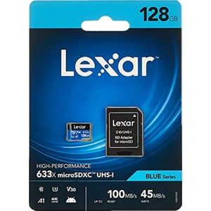 Lexar 128GB 633X Microsdxc Uhs-I U3 100/45 Mb/sn Yüksek Performanslı Microsd Hafıza Kartı