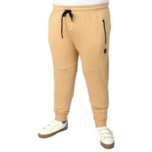 Büyük Beden Eşofman Altı Darpaça  Zippered 22501 Bej