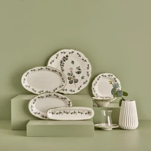 Bella Maison Ocaliptus Stoneware 26 Parça 6 Kişilik Kahvaltı Takımı Yeşil
