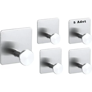 Kendinden Yapışkanlı Askılık Çelik Pakette 5 Adet