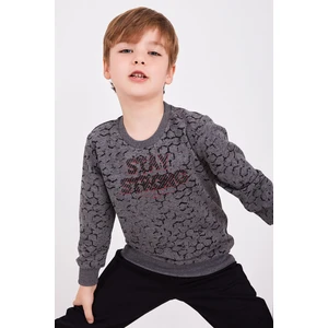 Stay Strong Gri Erkek Çocuk Uzun Kol Pijama Takım