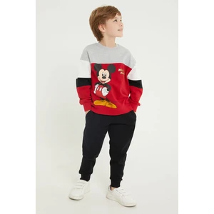 Mickey Mouse Lisanslı Kırmızı Erkek Çocuk Eşofman Takım