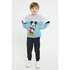 Mickey Mouse Lisanslı Mavi Erkek Çocuk Eşofman Takım
