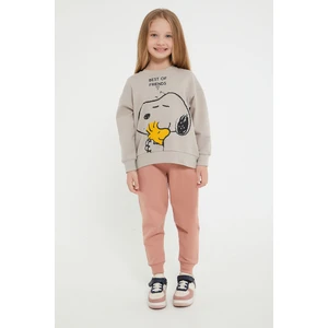 Lisanslı Best Of Friends Gri Kız Çocuk Eşofman Takım
